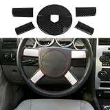 Carbon Fiber Interior Steering Wheel Trim Cover for 2008-2010 Dodge Challenger for 2006-2010 Charger for 2005-2007 Magnum