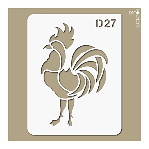 Pochoir coq - feuille polyéthylène de 140x180 mm Cover