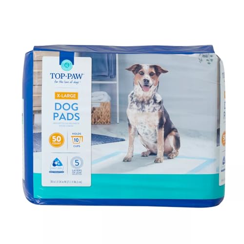 Image of Top Paw Dog Extra Large Pads for Puppy Training, Indoor Dogs or Apartment Living, or Dogs with Incontinence, 50 Count