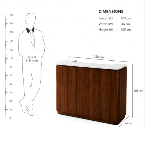 Image of The Attic Jalsa Bar Cabinet, Teak Finish