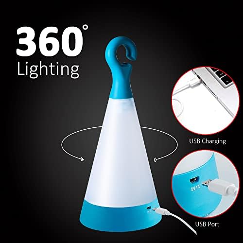 Lantern Rechargeable Light, Super Bright 500 Lumens, Camping Lights Lanterns USB Rechargeable, 3 Light Modes Emergency Light, for Portable Emergency Tent Lights, Camping, Power Cuts (2 Pack (Blue)