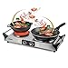 Duronic HP2 SS Plaque de cuisson chauffante électrique avec double foyer en fonte de 20 et 15 cm| 2500W | Compacte et mobile | Poignées ergonomiques | Thermostat
