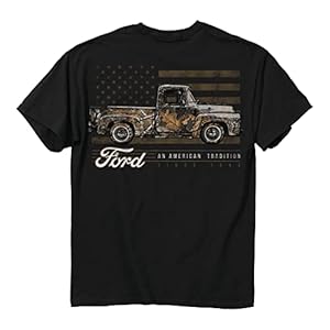 Ford Pickup Truck Camo Flag T-Shirt American Tradition Since 1903