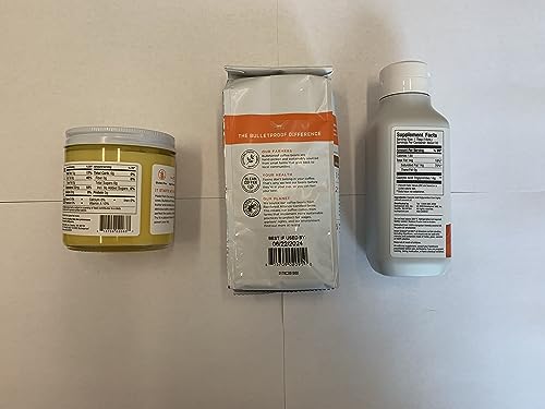 Bulletproof Ground Coffee Kit, The Original Medium Roast Ground Coffee (12 Ounces), Premium 100% Brain Octane C8 Mct Oil (16 Ounces), Grass-Fed Ghee Pasture Raised Clarified Butter Fat (13.5 Ounces) #TOP3