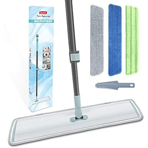 24inch Professional Microfiber Mop Dry & Wet Mop for Hardwood with Washable Pads&Adjustable Handle Cover