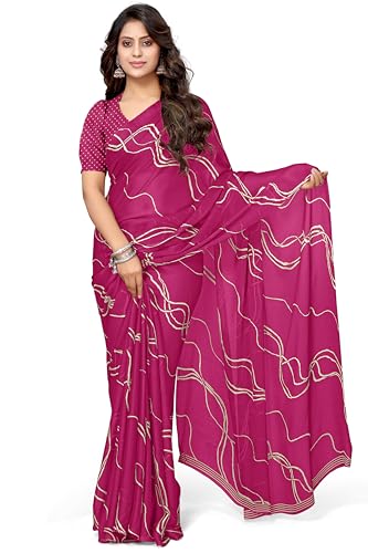 Image of MIRCHI FASHION Women's Ready to Wear 1 Minute Drape Chiffon Printed Saree with Blouse Piece