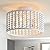 tewei Wood Bead Chandelier, Semi Flush Mount Boho Nursery Ceiling Light Fixture Rustic 3 Lights Chandelier Farmhouse E26 for Kitchen Bedroom Living Dining Room White
