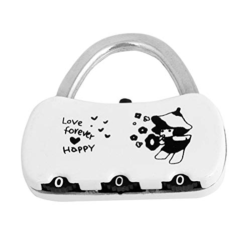 Image of Aexit White 3 Padlocks & Hasps Digits Resettable Handbag Design Luggage Combination Padlocks Combination Lock