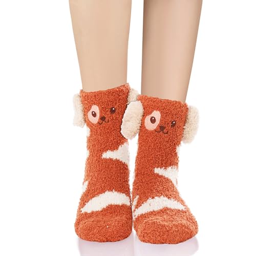 Image of Benefeet Sox Cute Fuzzy Socks for Women Girls - Fluffy Cozy Warm Winter Funny Animal Slipper Plush Sleeping Socks
