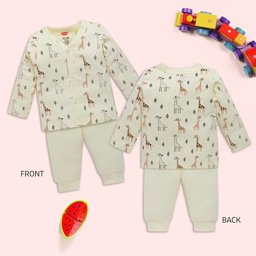 Image of LuvLap Baby Boys & Girls Full Sleeve100% Cotton Jhabla & Pyjama Sets Pack of 2