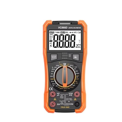 マルチメーター VC890C+VC890D デジタルマルチメーター 真の実効値コンデンサ 2000uF 20A 電圧電流容量テスターメーター バックライト付き 静電容量テスト(VC890C+)