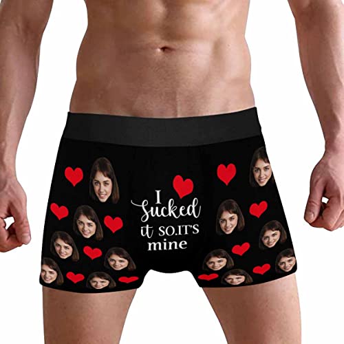 InterestPrint Custom Face Boxer Briefs, It's Yours Black Funny Boxer Briefs for Valentine's Day2