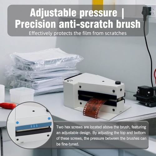 Removedor de polvo de película eléctrica, limpiador antiestático de presión ajustable, ventilador de filtro y cepillo de limpieza para cuartos oscuros, herramienta de limpieza esencial para negativos
