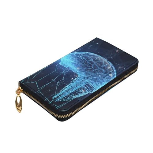 Artificial Intelligence Brain Wallet For Women Men Clutch Rfid Blocking Leather Wallets Large Capacity Purse Credit Card Holder Money Case With Zipper Phone Holder Long Travel Purse3