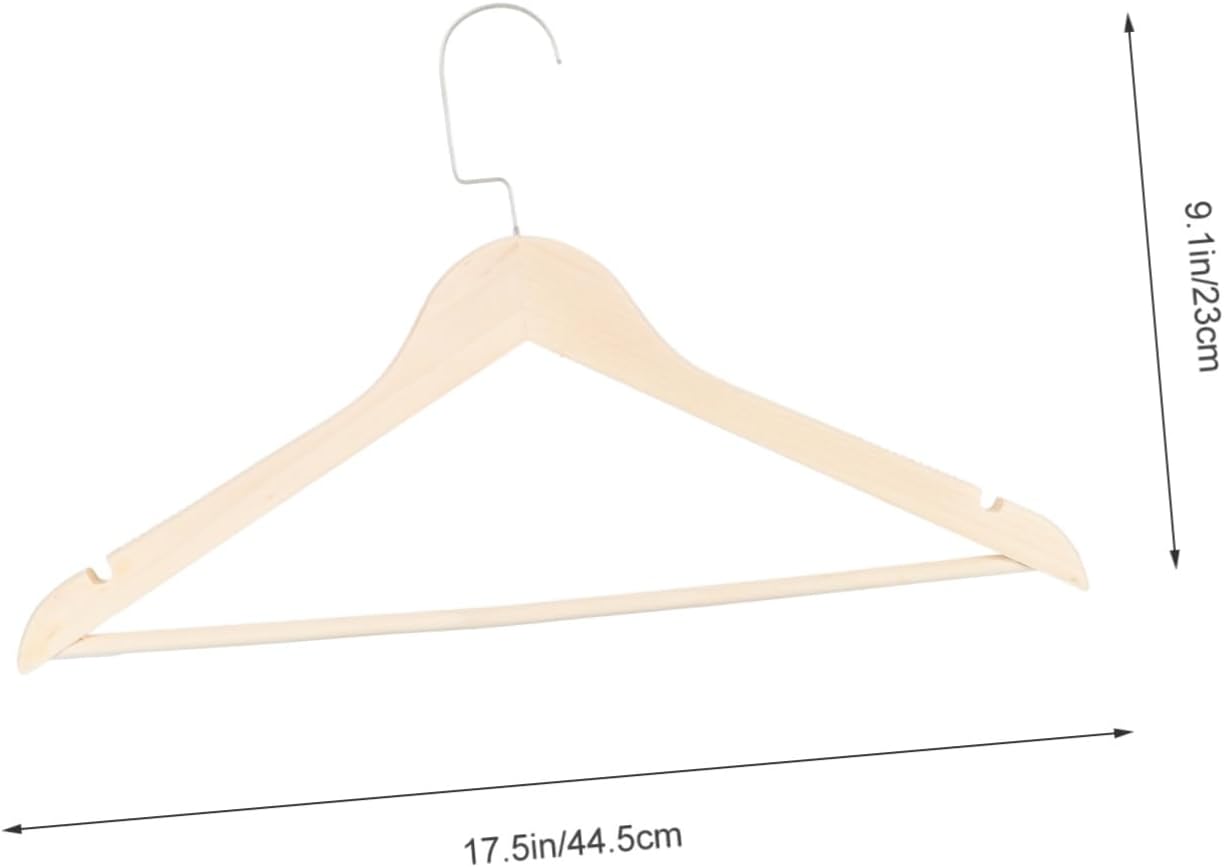 Cabilock 10pcs Retro Wooden Clothes Hanger Non-Slip Traceless Trousers Holders for Wardrobes Solid Wood Design for Coats and Pants Storage