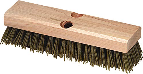 SPARTA Flo-Pac Nylon Silicone Deck Scrub Brush, Grout Brush, Floor Scrub Brush with Heavy Duty Bristles for Outdoor Surfaces, 10 Inches, Tan