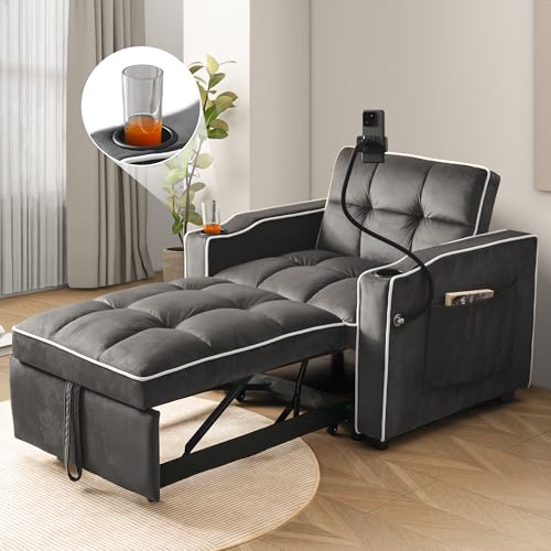 Design multifunzionale 3 in 1: può essere utilizzato come poltrona singola, divano reclinabile regolabile con tre angoli di reclinazione o come divano letto estensibile, ideale per diversi scenari di utilizzo.