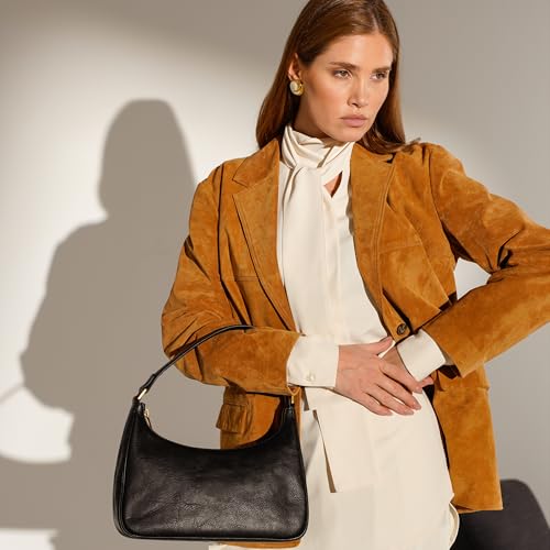 Image of Time Resistance Leather Handbag - Full-Grain Leather Purse for Women - Shoulder Bag Made in Italy