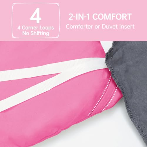 Image of MUXHOMO California King Comforter Set, Lightweight Down Alternative Bed Set | All Season 3 Piece Bedding Set,Ultra Soft Down Alternative,Includes 1 Comforter 104x96 and 2 Pillow Shams 20x36,Hot Pink