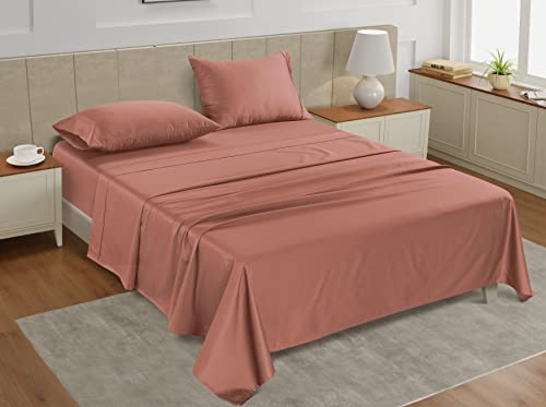 Image of LANE LINEN Twin Bed Sheets Set - 450 Thread Count Set - 100% Cotton Sheets Twin Size Bed Set - Ultra Soft Cotton Bed Sheet Set - Sateen Weave Hotel Sheets - Rose Dawn