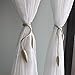 Valea Home 2 Pieces Curtain Tiebacks Clips Creative Window Drape Twist Tie Backs European Style Custom Made Curtain Holders Decorative Draperies Holdbacks, Beige