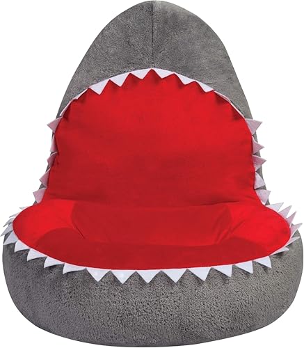 Trend Lab Shark Plush Kids Comfy Bean Bag Chair Alternative, 21x19x19in - Soft Toddler Lounge Chair