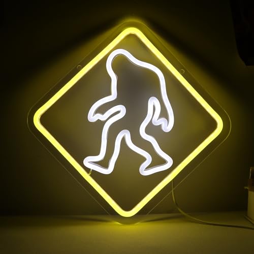 Pinlangdou Sasquatch Neon Sign Bigfoot Neon Light for Bedroom Hallway Garage Home Wall Decor Man Cave Children's Room for Birthday Party Gifts for Fans Friends Kids 12.2 * 12.2 in