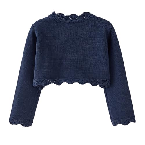 Kids Girls Cable Knitted Cardigan Sweater Toddler Shrug Button Closure Lace Cropped Long Sleeve Tops Clothes2