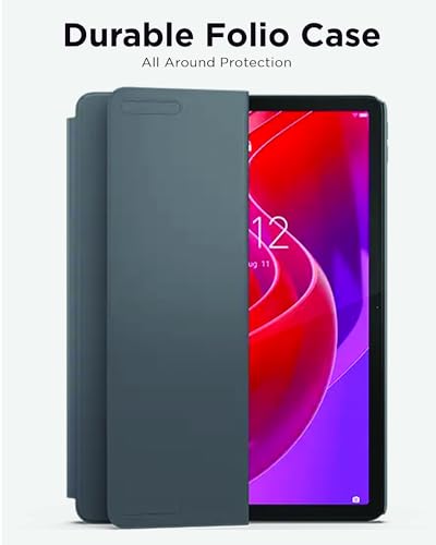 Image of Lenovo Folio Case for Tab M11 - Tablet Protector with Built in Pen Holder, Security Band & Convertible Stand - Luna Grey