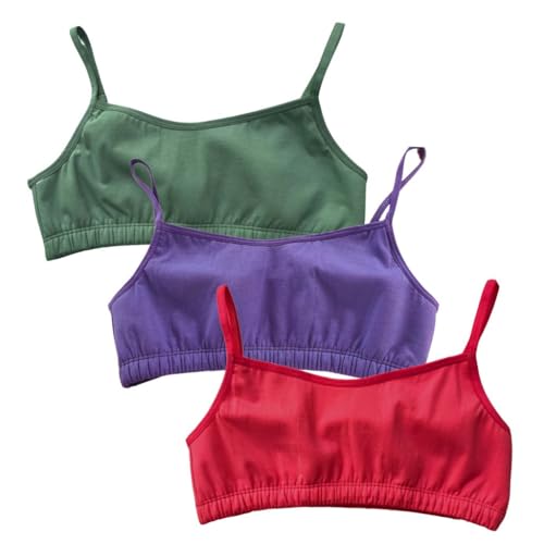 Image of ADIRA | Beginners Bra for Girls 13-14 Years | Flat Padding for Nipple Coverage | Comfortable Strecthy Cotton | Comfy-Breathable Beginners Bra & Super Soft Material | Pack of 3