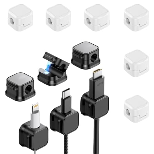 HIMIHOM ケーブルクリップ マグネット 強力粘着 ケーブルホルダー 卓上ケーブル収納 配線整理 配線止め 車内収納 電源コード まとめる グッズ 12個セット