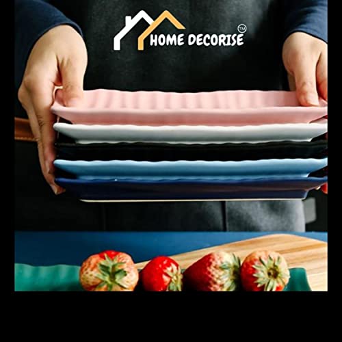 Image of Melamine Rectangle French Fries, Momos, Rolls Serving Platter, Serving Dessert and Snacks Platter /Tray (Black, Pack of 4)