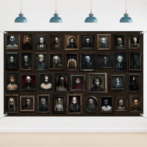 6x3.6ft Halloween Portrait Backdrop Banner Horror Decorations Haunted Banner Gothic