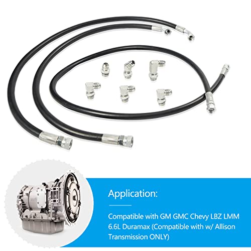 Yeshma Upgrade Transmission Cooler Line Hose Fittings Compatible With Gmc Chevy Lbz Lmm 6.6L Duramax W/Allison 2006 2007 2008 2009 2010 #TOP5