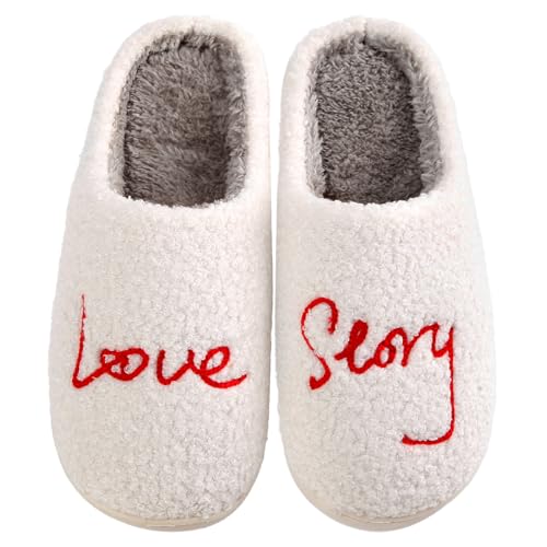 QHTAZ Taylors Love Story Slippers for Women Men Valentines Day Gift Christmas Comfy Memory Foam Slipper Ladies Fuzzy Warm Bedroom Indoor Outdoor House Shoes Love Story 4142