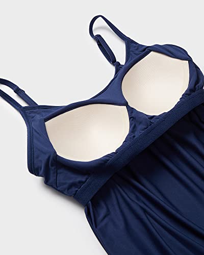 Image of 32 Degrees Women's Cool Flowy Bra Dress | with Built-in Cups | Relaxed Fit | Adjustable Spaghetti Strap