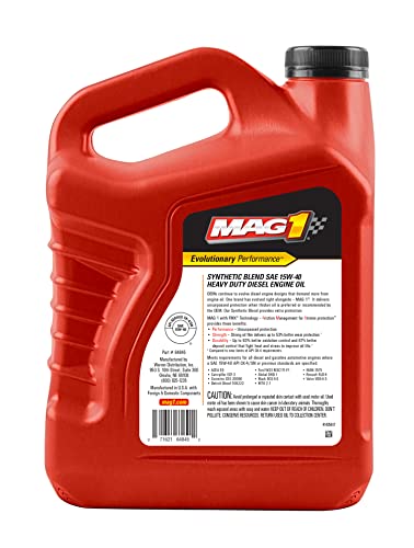 Mag 1 64845 Synthetic Blend SAE 15W-40 CK-4 Heavy Duty Diesel Engine Oil - 1 Gallon (Pack of 3) - Thumbnail 2