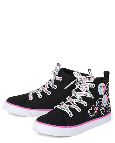 The Children's Place Girl's Casual Lace Up Hi Top Sneakers2