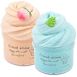 Cloud Slime Kit 2 Pack, Non-Sticky DIY Slime, Stress Relief Toy, ASMR Sensory Toys, Party Favors for Girl Boys 6 7 8 9 10 11 12