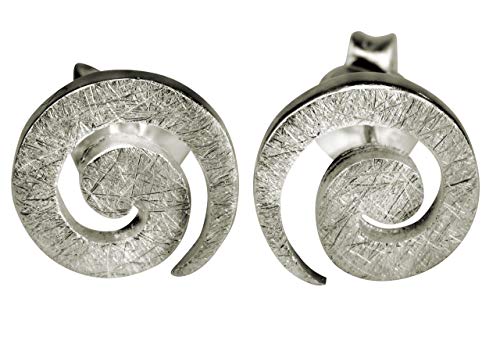 Preisvergleich Produktbild SILBERMOOS Damen Ohrstecker Spirale klein rund matt Sterling Silber 925 Ohrringe