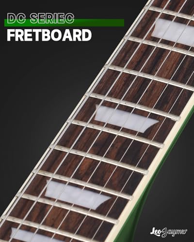 Image of Leo Jaymz 39 Inch Solid Body Electric Guitar - Poplar Wood Body,Maple Neck and Laurel Wood Fretboard (Green Flame)