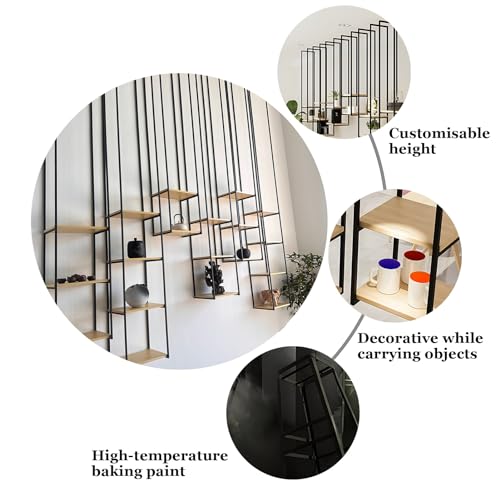 Estante colgante de pared minimalista de metal industrial robusto 6
