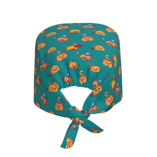 Image of Working Cap Scrub Cap with Sweatband | Adjustable Nurse Surgical Caps, for Men Women, Tie Back Hat