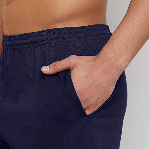 Hanes Men's Jersey Pocket Short, Navy, Medium