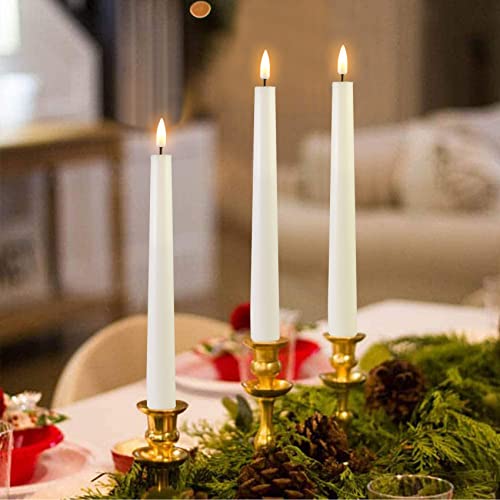 Eywamage White Flickering Flameless Taper Candles With Remote, Real Wax Battery Operated Led Candlesticks Set Of 6 #TOP6