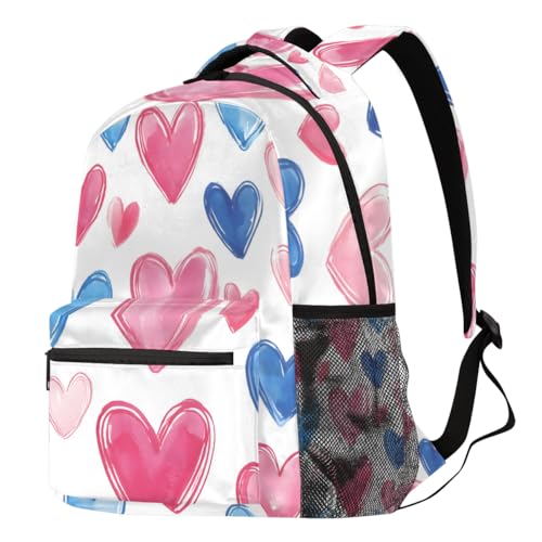 Mochila para portátil azul y rosa de gran capacidad unisex ligera para viajes