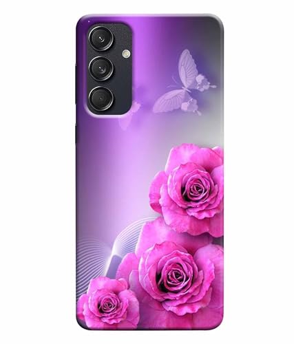Image of Printed Hard Back Case Cover & Compatible for Samsung Galaxy M55 5G / M55S / F55 5G | Rose Flower Painting Art (Multicolor) - D1198