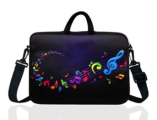 15-Inch to 15.6-Inch Neoprene Laptop Shoulder Messenger Bag Case Sleeve For 14 15 15.6" Inch Acer/Asus/Dell/Lenovo/Thinkpad/HP/Macbook Pro/Air (Musical Note)2