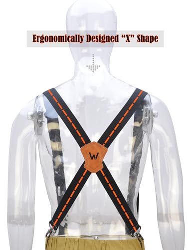 image for WELKINLAND 1.5Inch Black Suspenders, Heavy Duty Suspenders Men, Comfor