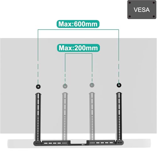 Image of WALI Sonos Arc TV Mount for Sonos Arc & Sonos Arc Ultra, Soundbar Mounting Bracket up to 22 lbs, 2 Installation Under or Above TV, Hidden Design, Hardware Kit Included